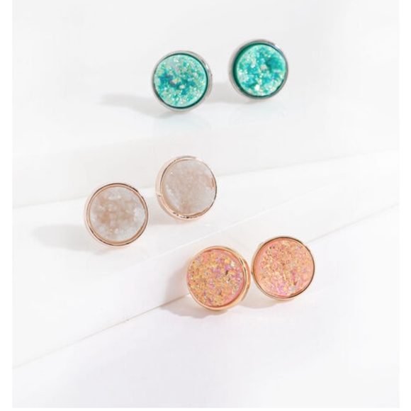 2 for $15 , CRYSTAL STUD EARRING 3-PACK - Picture 5 of 8